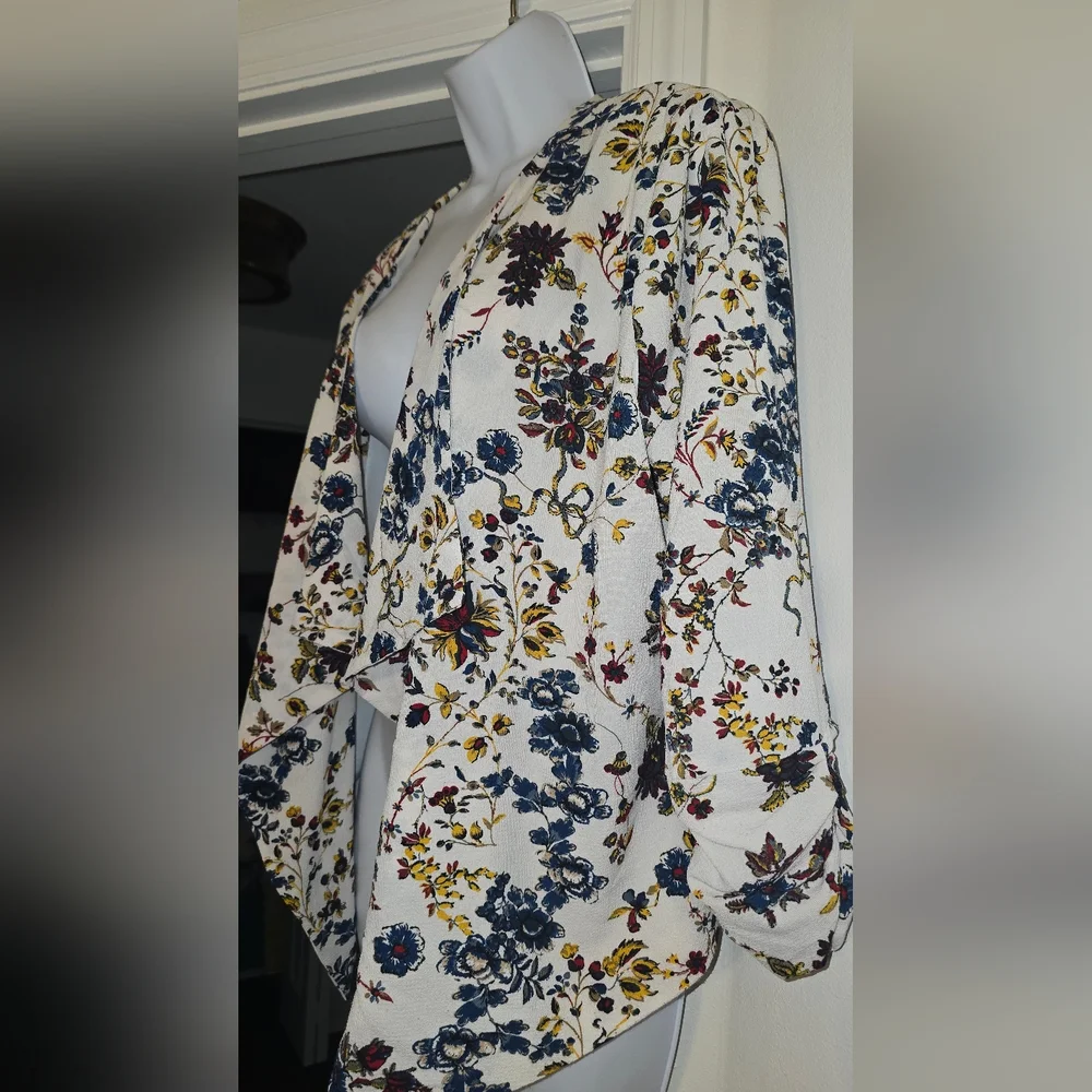 Jules & Leopold Floral Open Front Kimono Cardigan Jacket - Picture 7 of 7
